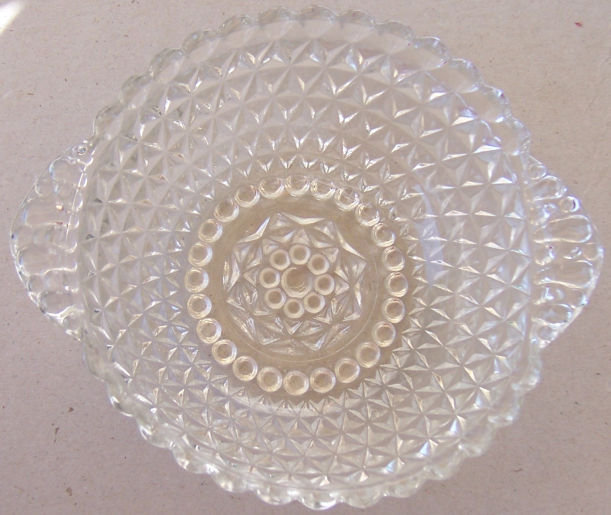 Vintage Diamond Quilted Tab Bowl in Crystal Color