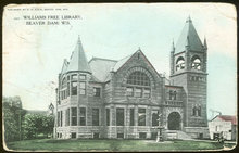 Postcard of Williams Free Library, Beaver Dam, Wisconsin