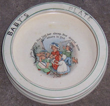 Vintage Roseville Pottery Nursery Rhyme Baby's Plate Bo Peep