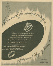 1944 World War II Art Carved Rings Life Magazine Advertisement