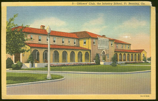 Postcard of Officers' Club Fort Benning, Georgia