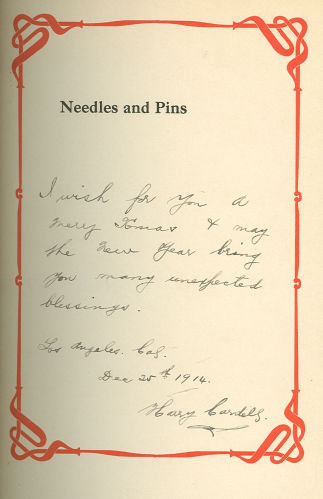 Needles and Pins Signed by Mina Deane Halsey 1909