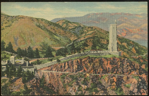 Postcard of Will Rogers Shrine Pikes Peak Colorado