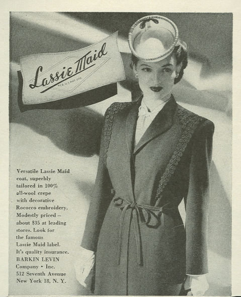 1944 World War II Lassie Maid Magazine Advertisement