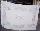 Vintage Hawaiian Islands Aloha Fringed Tablecloth