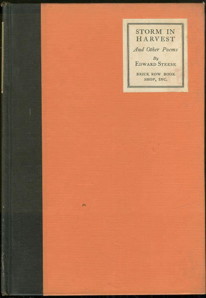Storm Harvest and Other Poems by Edward Steese 1923 1st