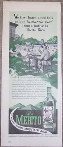 1944 Ron Merito Puerto Rican Rum Magazine Advertisement