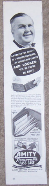 1944 Amity Billfolds Pass Case Magazine Advertisement
