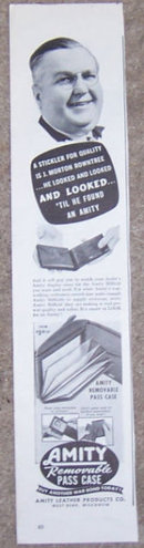 1944 Amity Billfolds Pass Case Magazine Advertisement