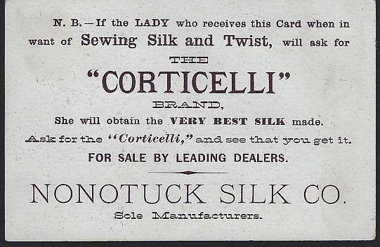 Victorian Trade Card for Corticelli Silk Thread with Oriental Boy and Girl