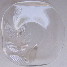 Vintage Square Rolled Edge Plate with Leaf Design