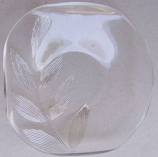 Vintage Square Rolled Edge Plate with Leaf Design