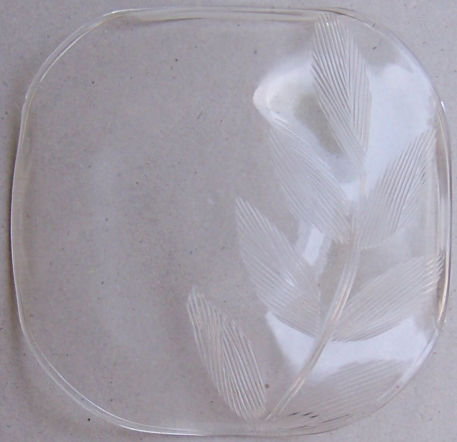Vintage Square Rolled Edge Plate with Leaf Design