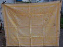 Vintage Yellow Brocade Design Table Cloth