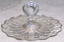 Vintage Glass Cake Plate with Handle in Middle