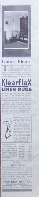 Klearflax Linen Rugs 1917 Magazine Advertisement