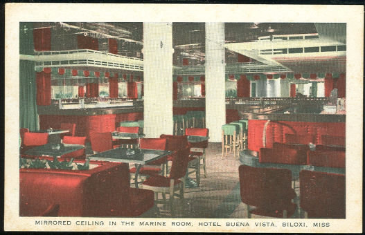 Postcard of Marine Room, Buena Vista Hotel, Biloxi, Mississippi