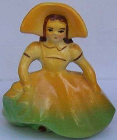 Southern Belle in Bright Yellow Dress Planter