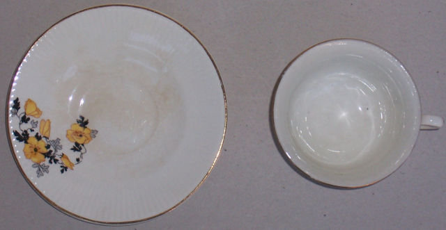 W. S. George China Astor Yellow Poppy Cup and Saucer