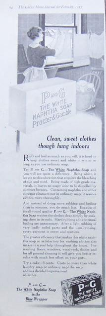 P and G White Naphtha Soap 1917 Magazine Advertisement