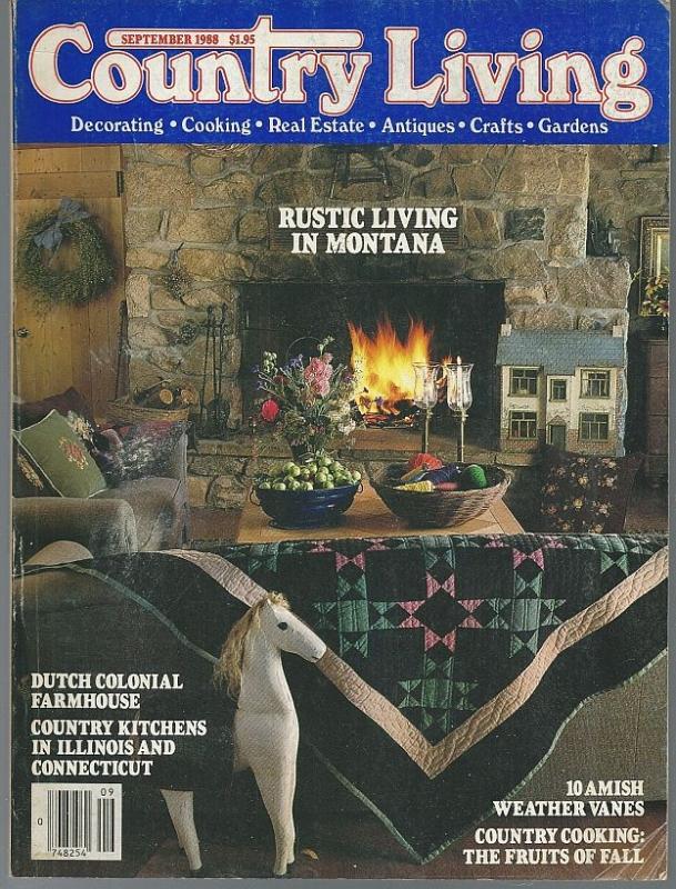 Country Living Magazine September 1988 Rustic Living Montana Cover/Weathervanes