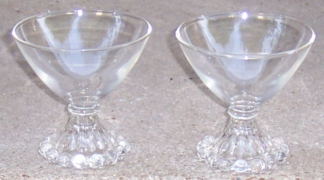 Set of Two Anchor Hocking Bubble Sherbet Glasses