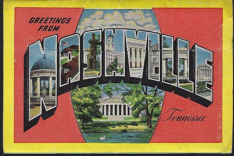 Vintage Souvenir Postcard Folder of Nashville, Tennessee Athens of the South