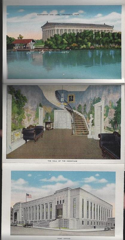 Vintage Souvenir Postcard Folder of Nashville, Tennessee Athens of the South