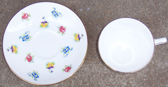 Crown Staffordshire Spring Flowers Cup and Saucer