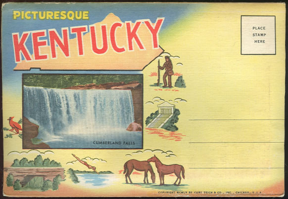 Picturesque Kentucky 1937 Curt Teich Souvenir Folder