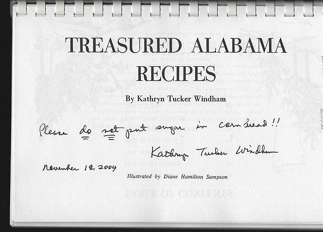 Treasured Alabama Recipes a Southern Favorite Signed by Kathryn Windham 1977