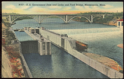 US Government Dam and Ford Bridge Minneapolis, Minn