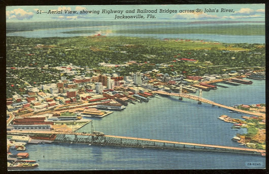 Postcard of Aerial View of Jacksonville, Florida