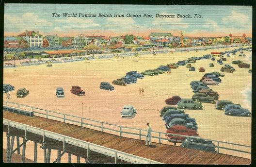 World Famous Beach from Ocean Pier Daytona Beach 1949