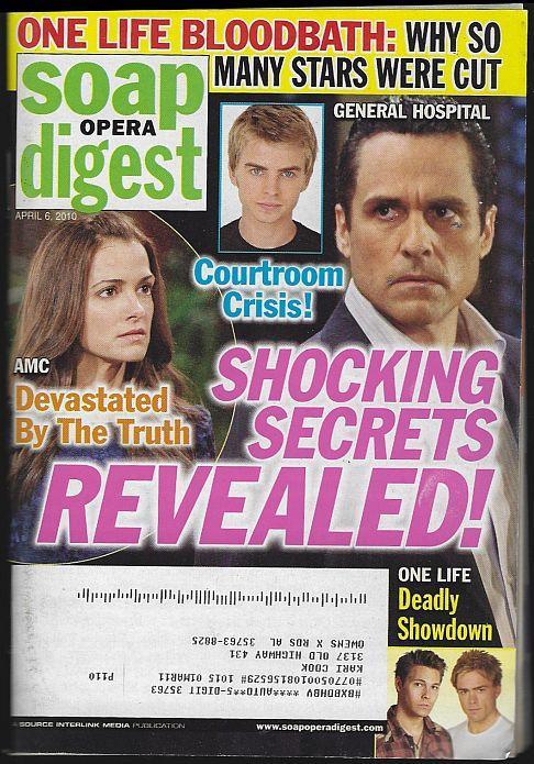 Soap Opera Digest April 6, 2010 Schocking Secrets on Cover/Louise Sorel/AMC/GH