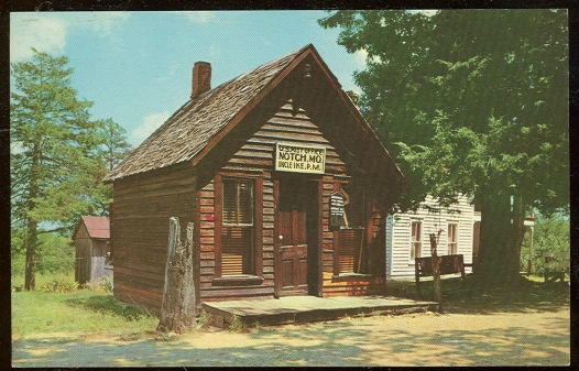 Postcard of Uncle Ike's Post Office, Notch, Missouri