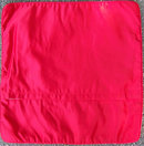 Red Satin Pillow Cover Embroidered with Flowers