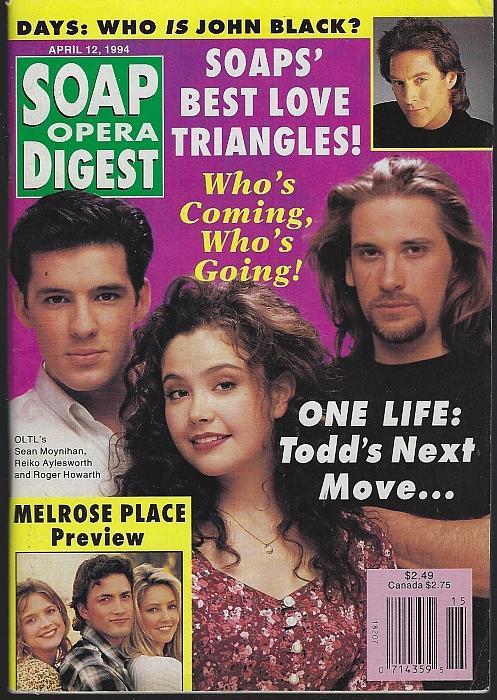 Soap Opera Digest Magazine April 12, 1994 One Life to Live on the Cover