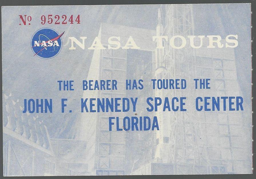 Vintage Ticket for NASA Tours, John F. Kennedy Space Center, Florida