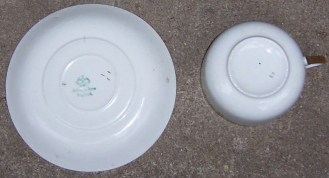 Johnson Bros China Cup and Saucer with Deco Design