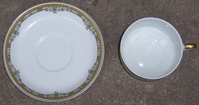 Johnson Bros China Cup and Saucer with Deco Design