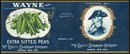 Vintage Wayne Brand Extra Sifted Peas Can Label