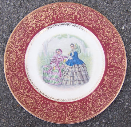 Salem China Century Plate with Godey Ladies Decal