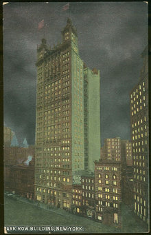 Postcard of Park Row Building, New York City, New York