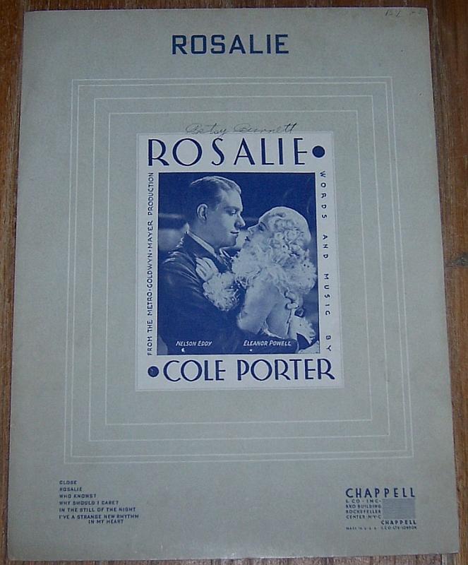 Rosalie starring Nelson Eddy and Eleanor Powell 1937 Sheet Music