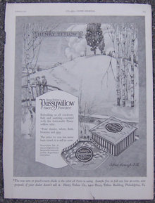 Tetlow's Pussywillow Face Powder 1921 Advertisment