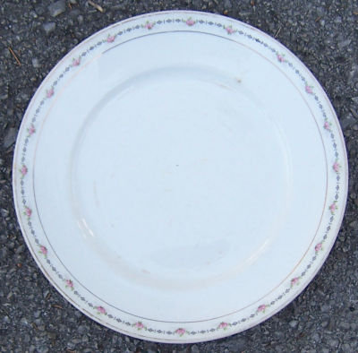 Crooksville China Plate w/ Small Roses and Gold Trim