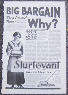 Sturtevant Vacuum Cleaners 1916 Magazine Advertisement