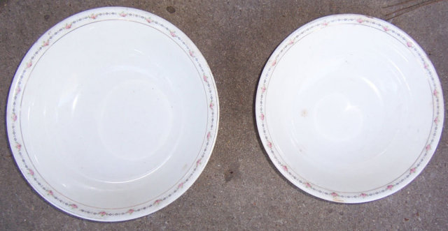 Set of Two Serving Bowls Crooksville China Small Roses
