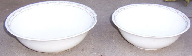 Set of Two Serving Bowls Crooksville China Small Roses